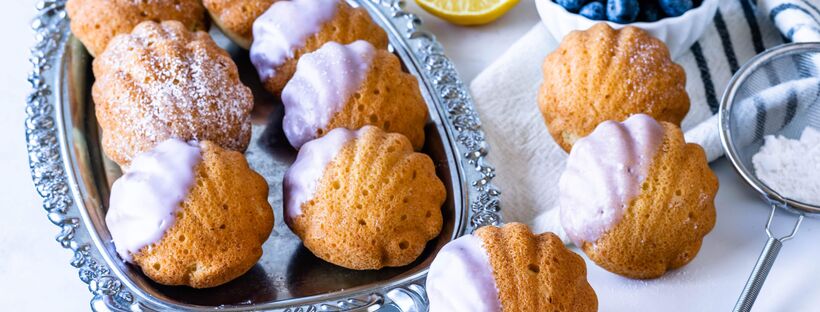 Vegan Lemon Blueberry Madeleines